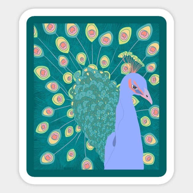 The Peacock Sticker by Shreyasi
